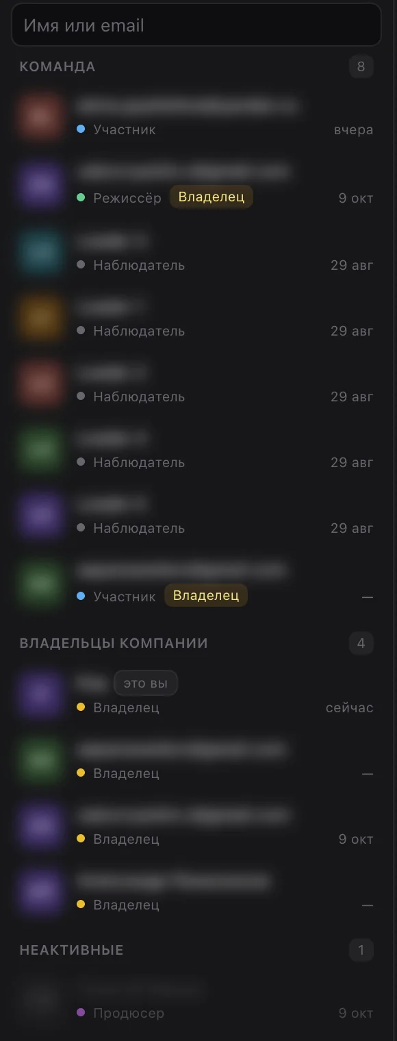 Список людей проекта
