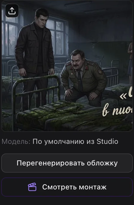 Обложка проекта и кнопки под ней